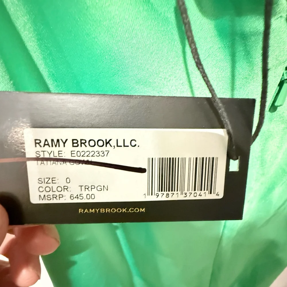 Ramy Brook Tatiana Gown Size 0 Green $695 MSRP - Picture 5 of 9